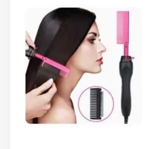 Pink Hair Straightening Comb